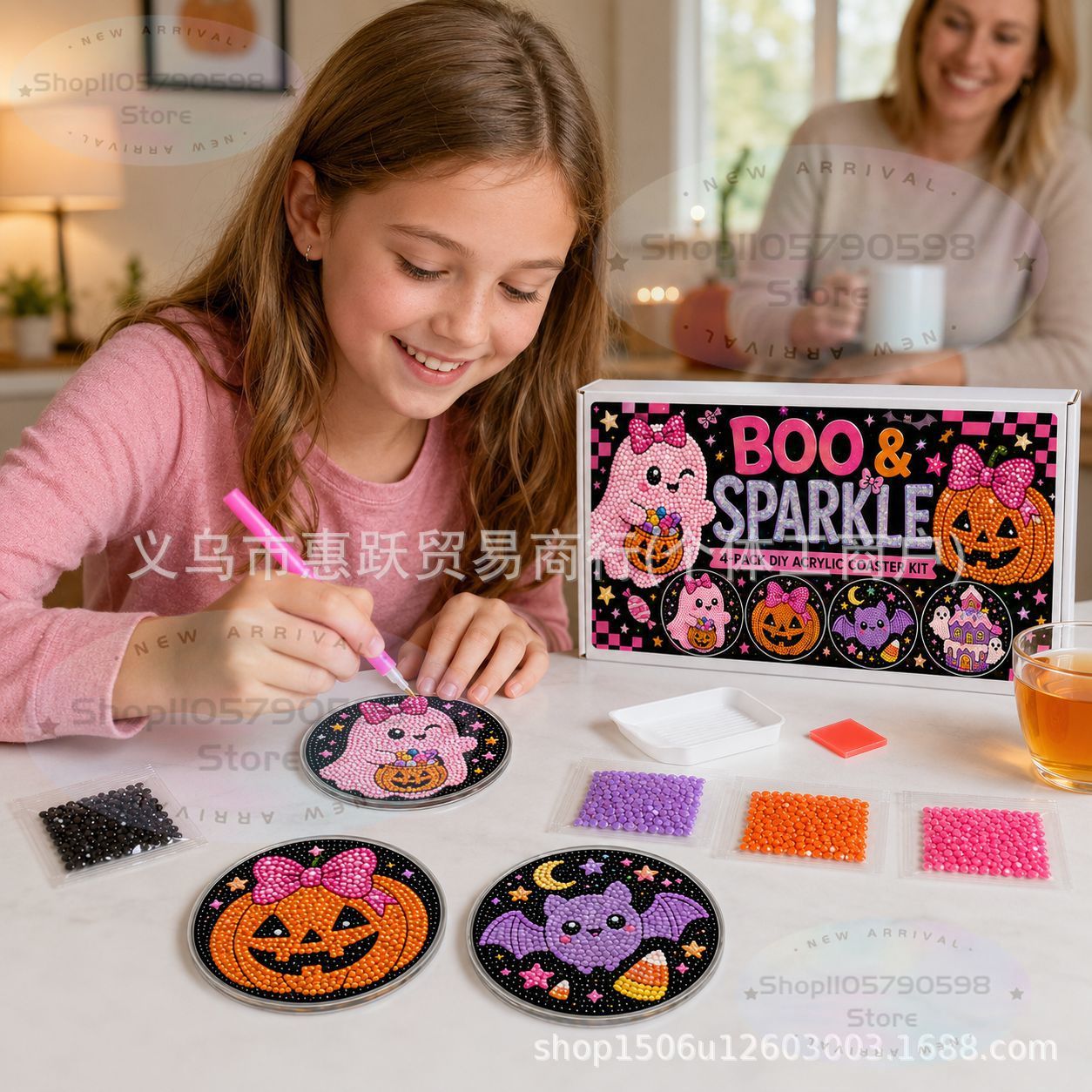 ハロウィーン・クラフト・ナイト ダイヤモンドアート・コースタ - Art Craft Kit のレビューと価格
